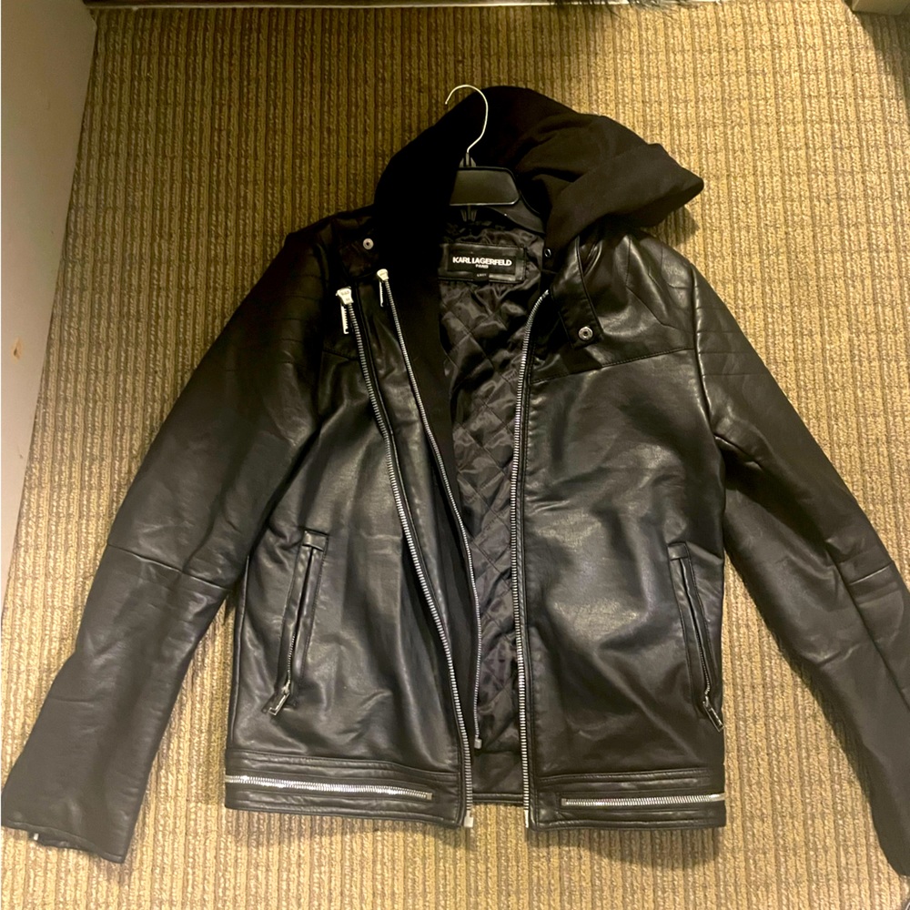 Used faux leather Karl Lagerfeld fashion jacket